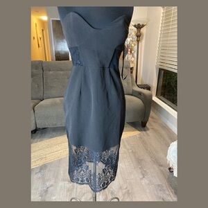 NBD Black Lace Midi Dress • REVOLVE • Size M • Cocktail Party Date Night